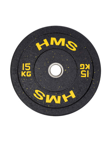 YELLOW OLYMPISCHE HANTELSCHEIBE BUMPER 15 KG HMS