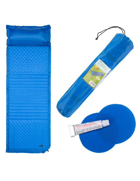 BLAU SELBSTAUFBLASENDE MATTE MIT DEM KOPFKISSEN NILS CAMP