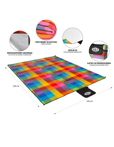 PICKNICKDECKE MULTI 250x200 CM PE + ALU NILS CAMP