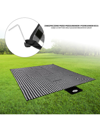 PICKNICKDECKE WEIß-SCHWARZ 300x200 CM PE + ALU NILS CAMP