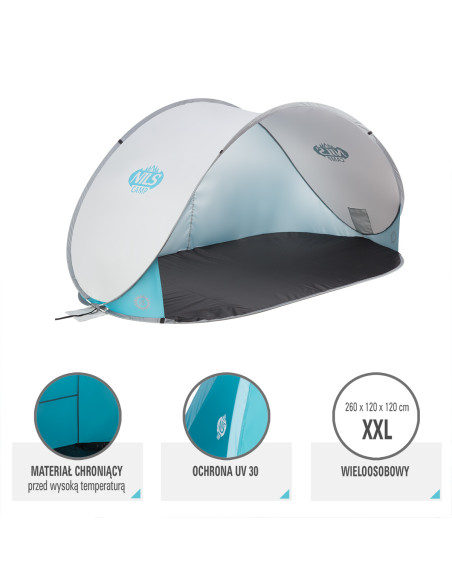 HELLGRAU STRANDZELT SELBSTAUFBAUEND NILS CAMP