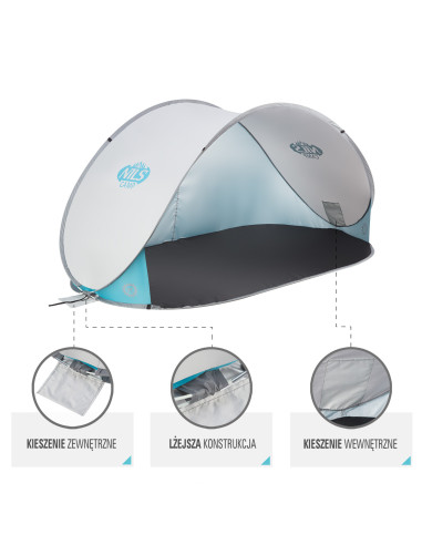 HELLGRAU STRANDZELT SELBSTAUFBAUEND NILS CAMP