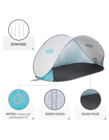 HELLGRAU STRANDZELT SELBSTAUFBAUEND NILS CAMP