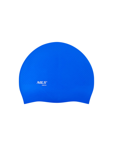 EINFARBIG BLAU BADEKAPPE SILIKON DOTS NILS AQUA
