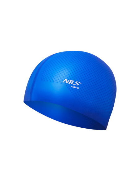 EINFARBIG BLAU BADEKAPPE SILIKON DOTS NILS AQUA