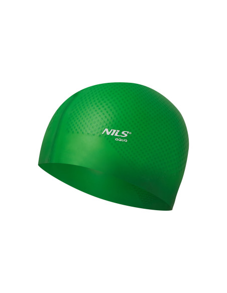 EINFARBIG GRÜN BADEKAPPE SILIKON DOTS NILS AQUA