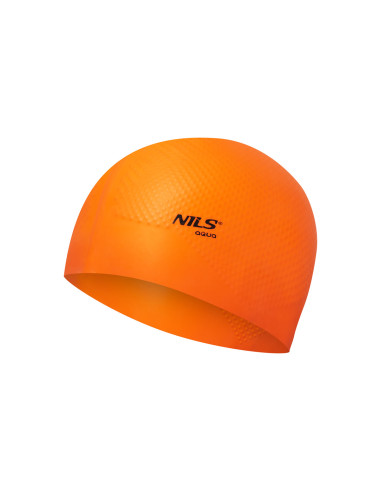 EINFARBIG ORANGE BADEKAPPE SILIKON DOTS NILS AQUA