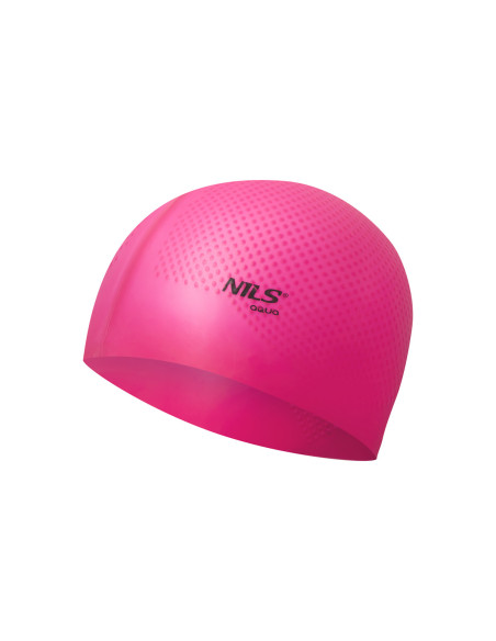 EINFARBIG DUNKELROSA BADEKAPPE SILIKON DOTS NILS AQUA