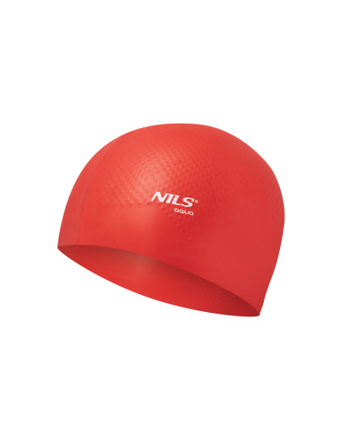 EINFARBIG ROT BADEKAPPE SILIKON DOTS NILS AQUA