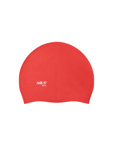 EINFARBIG ROT BADEKAPPE SILIKON DOTS NILS AQUA