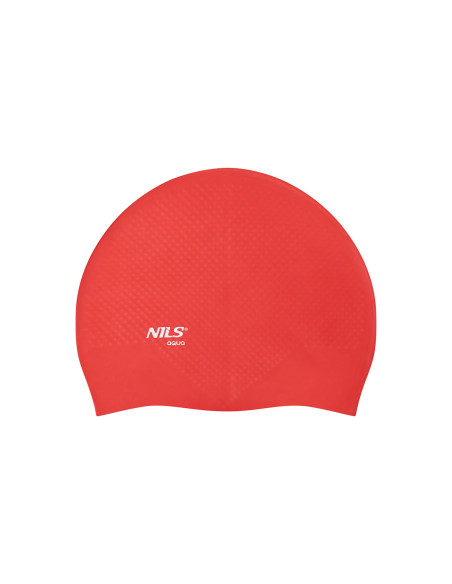 EINFARBIG ROT BADEKAPPE SILIKON DOTS NILS AQUA