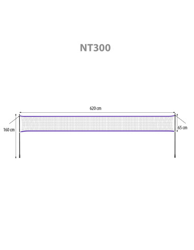 BADMINTON-NETZ 600x60cm + SCHUTZHÜLLE NILS