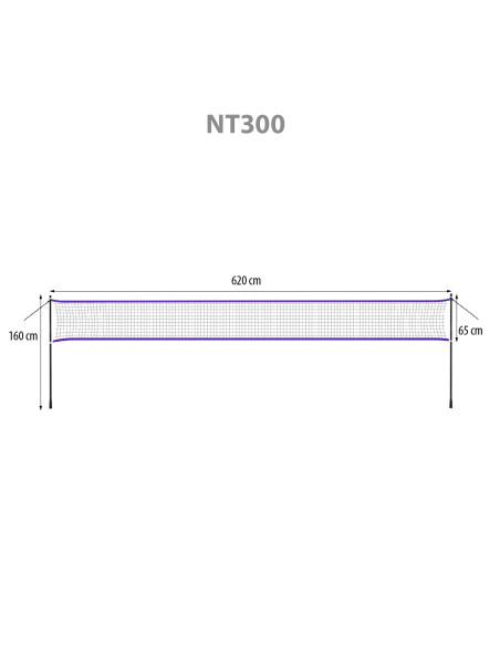 BADMINTON-NETZ 600x60cm + SCHUTZHÜLLE NILS