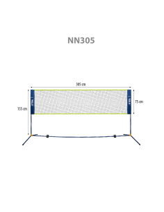 BADMINTONNETZ 305 CM SCHUTZHÜLLE NILS