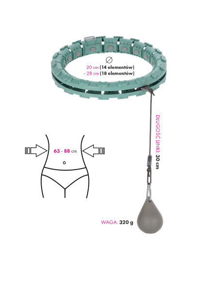 FH03 GREEN HULA HOOP WITH WEIGHT AND COUNTER