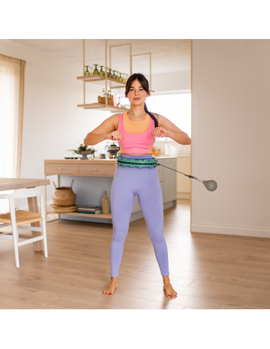 FH03 GREEN HULA HOOP WITH WEIGHT AND COUNTER