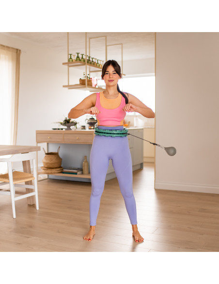 FH03 GREEN HULA HOOP WITH WEIGHT AND COUNTER