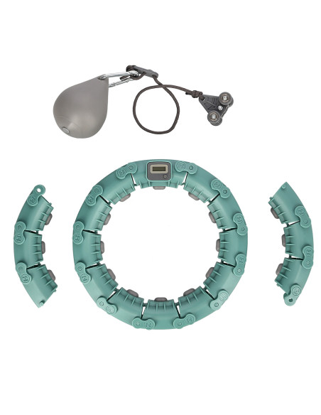 FH03 GREEN HULA HOOP WITH WEIGHT AND COUNTER