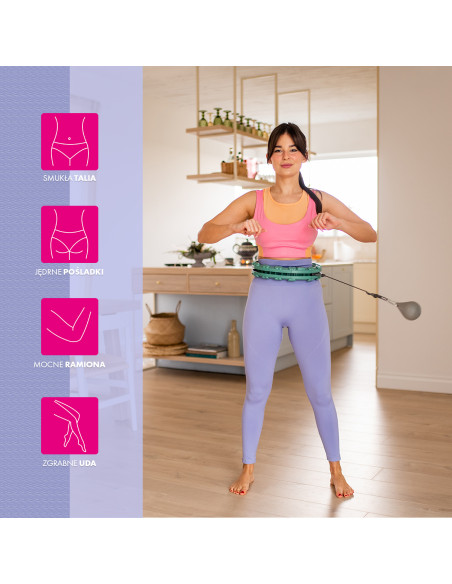 FH03 GREEN HULA HOOP WITH WEIGHT AND COUNTER