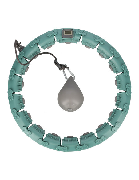 FH03 GREEN HULA HOOP WITH WEIGHT AND COUNTER