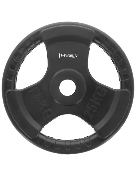 OLYMPISCHE HANTELSCHEIBE MIT GUMMIBEDECKUNG 25 KG HMS