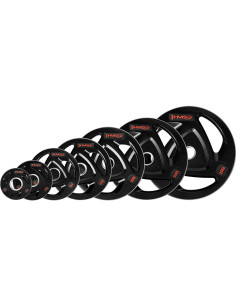 OLYMPISCHE HANTELSCHEIBE MIT GUMMIUMMANTELUNG 1.25 KG HMS