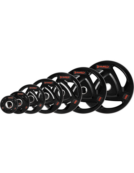 OLYMPISCHE HANTELSCHEIBE MIT GUMMIUMMANTELUNG 1.25 KG HMS