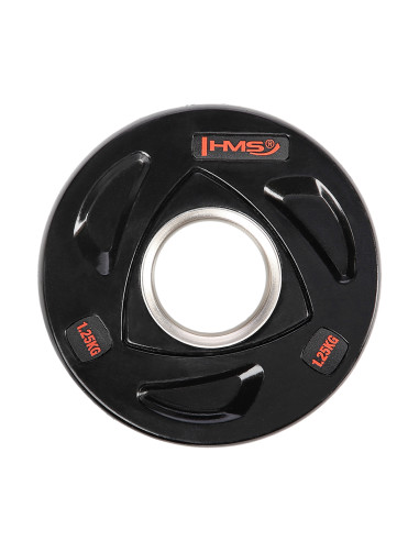 OLYMPISCHE HANTELSCHEIBE MIT GUMMIUMMANTELUNG 1.25 KG HMS