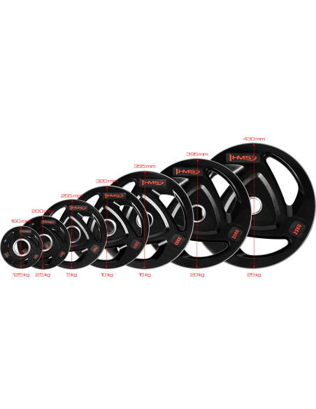OLYMPISCHE HANTELSCHEIBE MIT GUMMIUMMANTELUNG 1.25 KG HMS