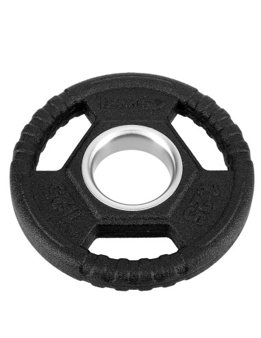 SCHWARZE OLYMPISCHE HANTELSCHEIBE MIT GUMMIUMMANTELUNG 1.25 KG HMS