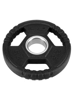 SCHWARZE OLYMPISCHE HANTELSCHEIBE MIT GUMMIUMMANTELUNG 2.5 KG HMS