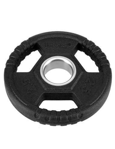 SCHWARZE OLYMPISCHE HANTELSCHEIBE MIT GUMMIUMMANTELUNG 2.5 KG HMS