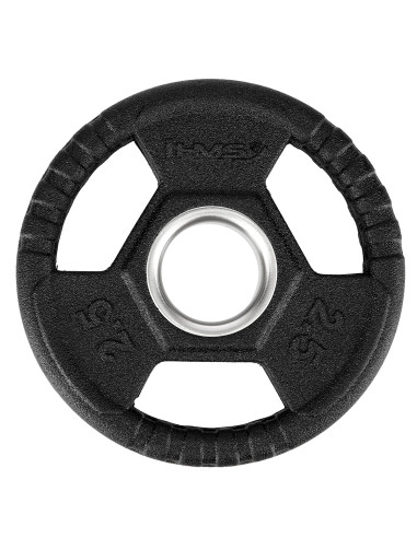 SCHWARZE OLYMPISCHE HANTELSCHEIBE MIT GUMMIUMMANTELUNG 2.5 KG HMS