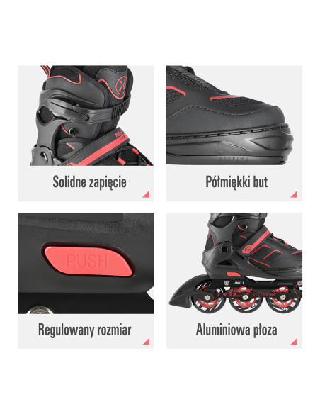 A SCHWARZ-ROT GRÖßE S (31-34) INLINER NILS EXTREME