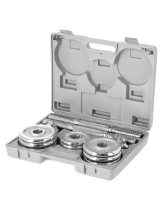 KURZHANTELN IM KOFFER 2 x 7,5 KG CHROME HMS