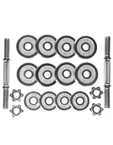 KURZHANTELN IM KOFFER 2 x 7,5 KG CHROME HMS