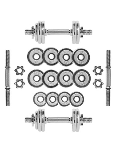 KURZHANTELN IM KOFFER 2 x 7,5 KG CHROME HMS