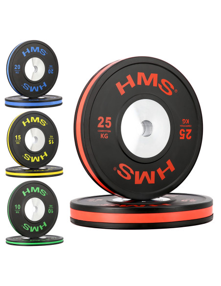 SET (8 STK.) SET MIT OLYMPIA-HANTELSCHEIBEN BUMPER HMS