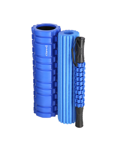 BLUE MASSAGEROLLE AUS SCHAUMSTOFF / MASSAGEROLLE 3-IN-1 HMS