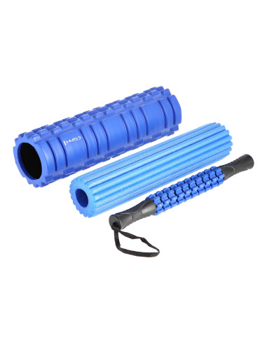 BLUE MASSAGEROLLE AUS SCHAUMSTOFF / MASSAGEROLLE 3-IN-1 HMS