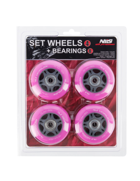 72x24 82A (4 Stk.) ROSA + ABEC-7 (8 Stk.) SET NILS EXTREME