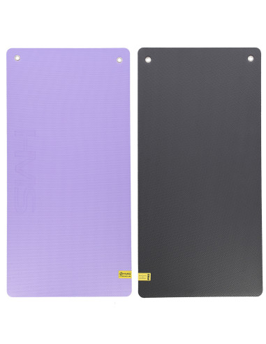 VIOLETT-SCHWARZ FITNESSMATTE MIT ÖSEN 12060 CM EVA 15 MM HMS PREMIUM