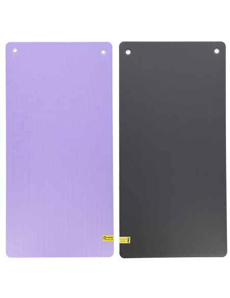 VIOLETT-SCHWARZ FITNESSMATTE MIT ÖSEN 12060 CM EVA 15 MM HMS PREMIUM
