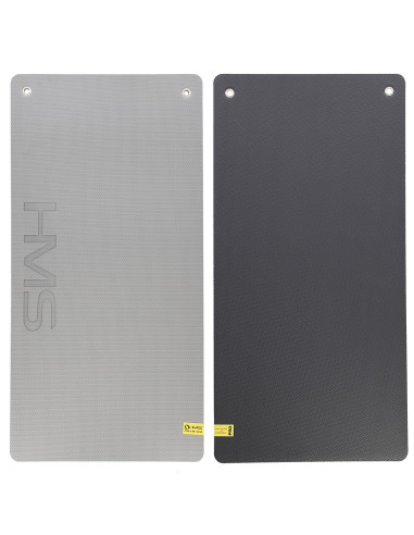 HELLGRAU-SCHWARZ FITNESSMATTE MIT DEN ÖSEN 12060 CM EVA 15 MM HMS PREMIUM