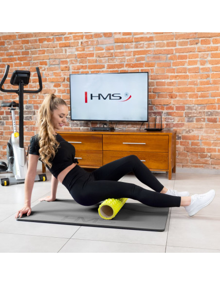 HELLGRAU-SCHWARZ FITNESSMATTE MIT DEN ÖSEN 12060 CM EVA 15 MM HMS PREMIUM