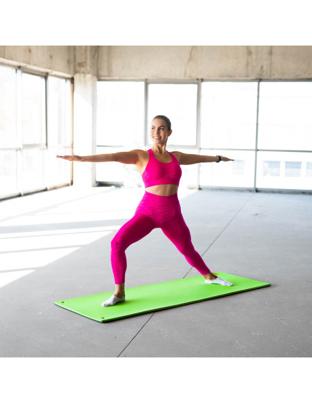 GREEN-BLACK FITNESSMATTE MIT ÖSEN HMS PREMIUM