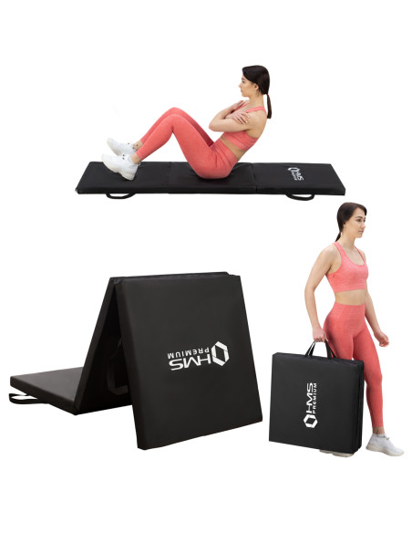 GYMNASTIKMATRATZE KLAPPBAR 1800x600MM SCHWARZ HMS PREMIUM