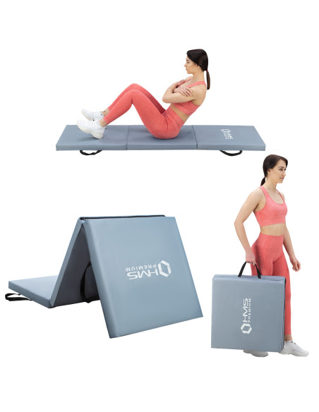 GYMNASTIKMATRATZE KLAPPBAR 1800x600MM GRAU HMS PREMIUM