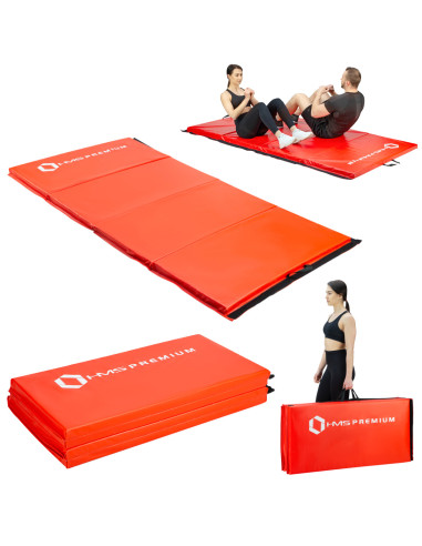 GYMNASTIKMATRATZE KLAPPBAR 2400x1200 MM ROT HMS PREMIUM