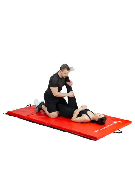 GYMNASTIKMATRATZE KLAPPBAR 2400x1200 MM ROT HMS PREMIUM